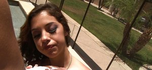 Big tit redhead amateur Essie Halladay having fun in a swimming pool